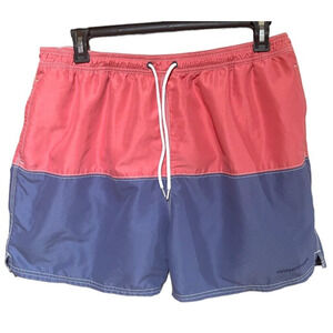 Vineyard Vines Swim Shorts Mens XL 7” Inseam Lined Fish Colorblock Salmon & Blue